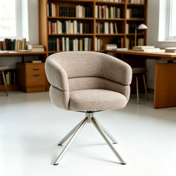 360° Bearing Swivel Auto Return Beige Fabric Desk Chair suppliers