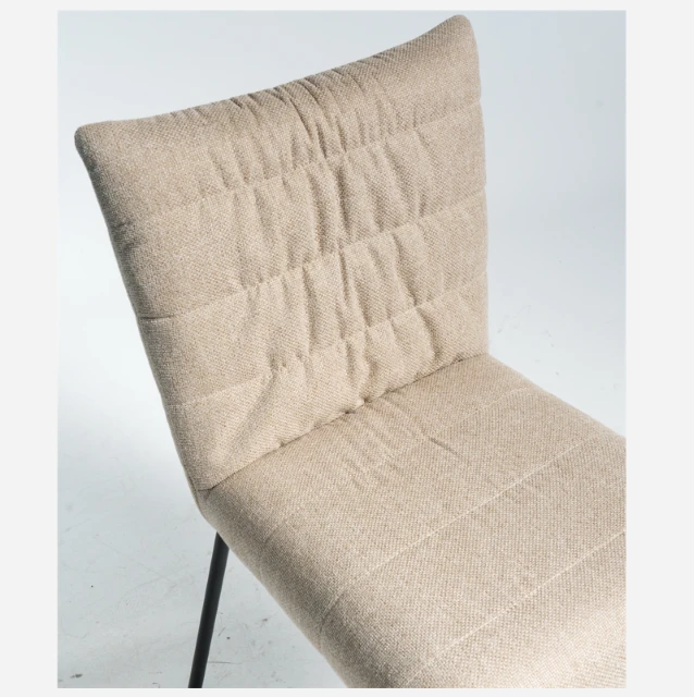 Round Tube Without Armrest Upholstered Fabric Dining Chair high quality